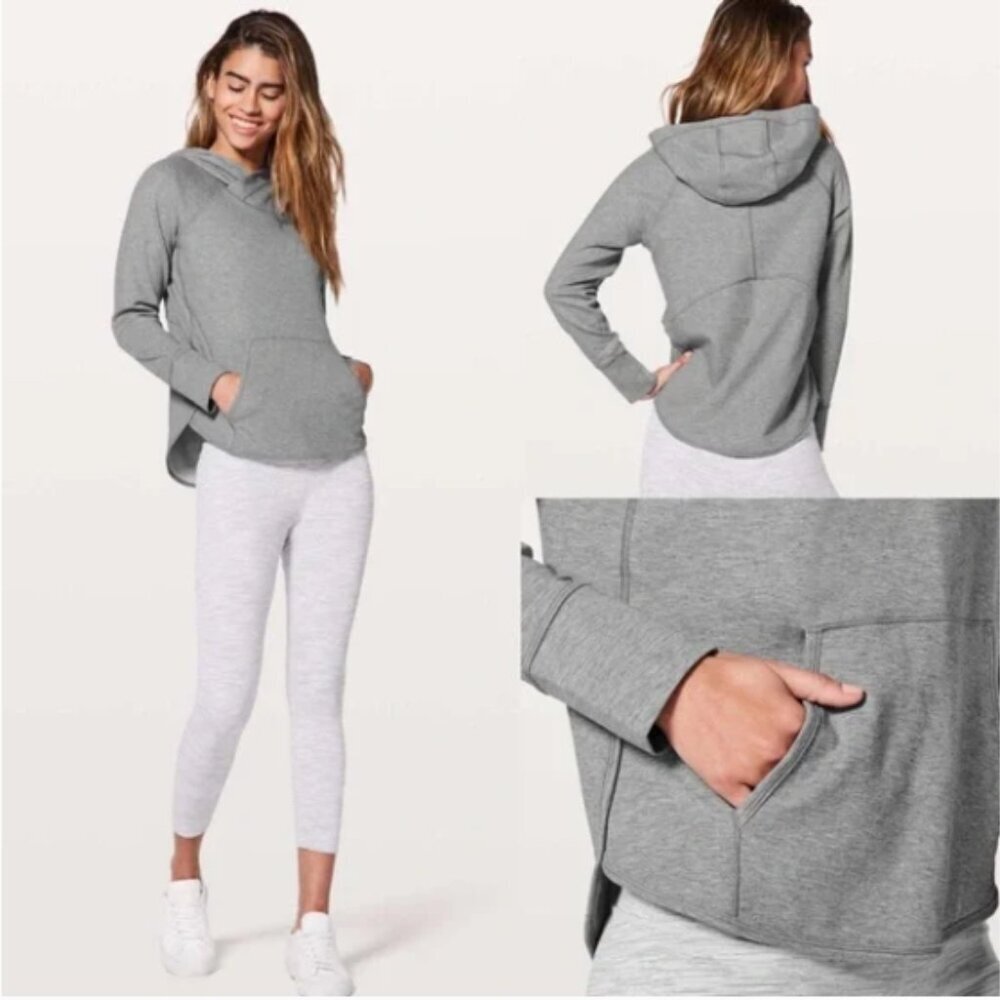Lululemon Time Out Hoodie Heathered Bleached Coral / Heathered Medium Grey 6